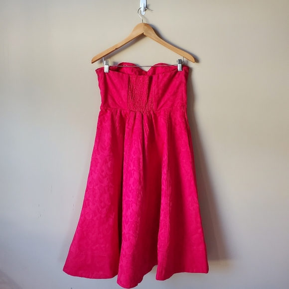 Anthropologie Red Strapless Midi Dress - Picture 4 of 6